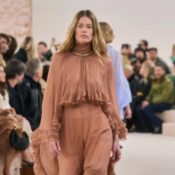 See by Chloe black ruffled 3/4 sleeve crepe-like boat neck blouse, size 4-EU 34 - Picture 7 of 11